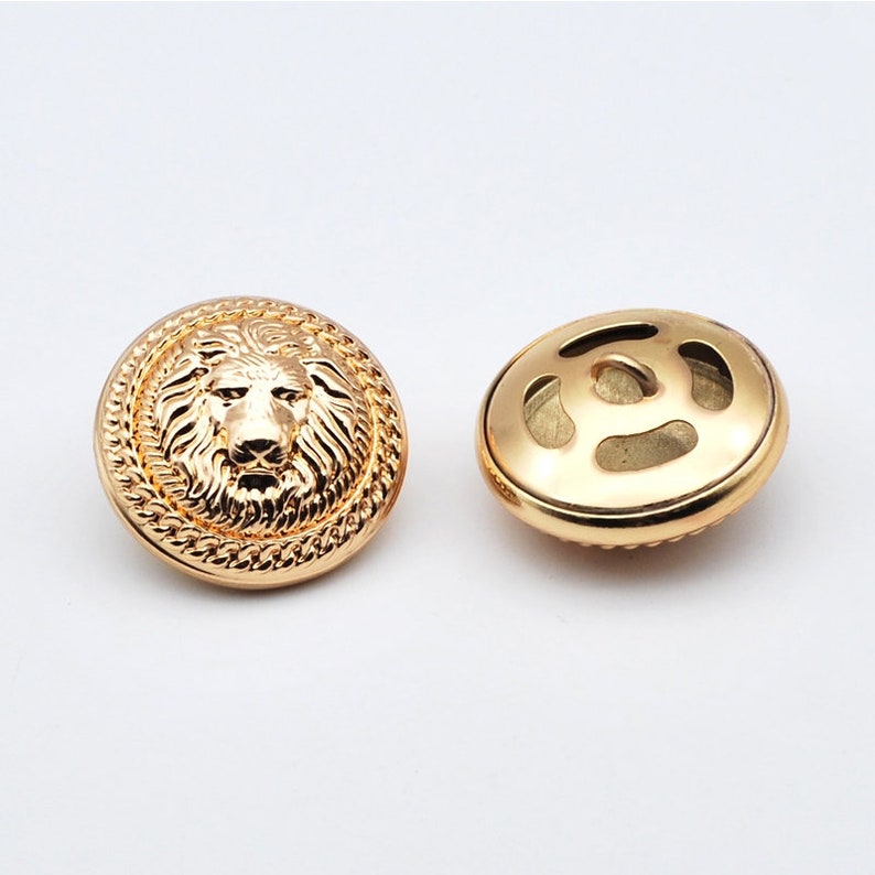 Metal Lion Buttons-6Pcs Gold Silver Button for Sewing-Blazer/Jacket/Coat/Sweater/Cardigan Gold