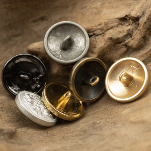Bottoni con corona in metallo e leone-6 pezzi Bottoni neri in oro, argento, bronzo, pistola per cucire-giacca/giacca/cappotto immagine 4