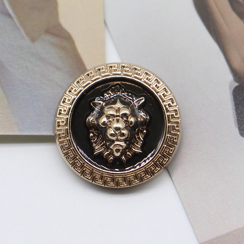 Metal Lion Buttons-6Pcs Vintage Gold Silver Black Button for Sewing-Blazer/Jacket/Coat/Sweater Gold
