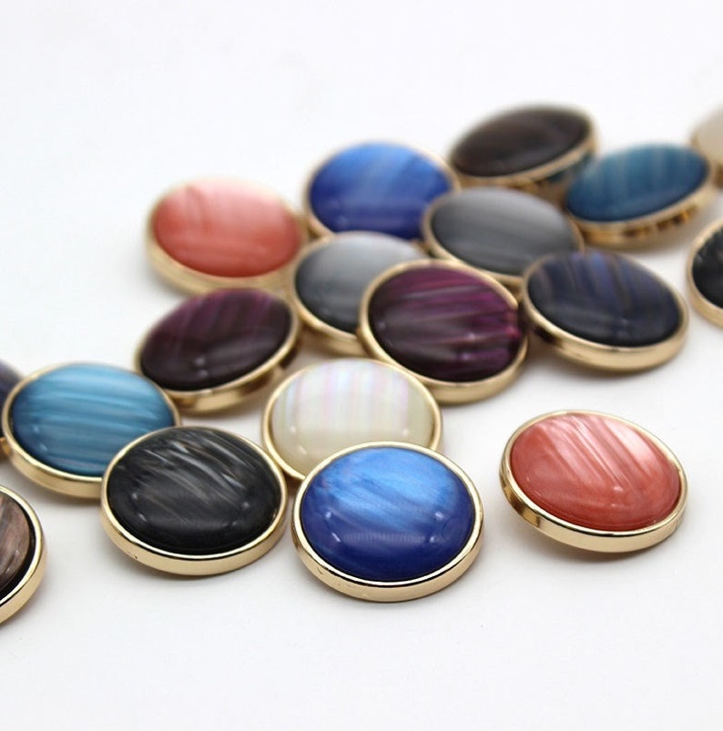 Metal Pearl Buttons-6Pcs Gold Black/White/Brown/Blue/Pink/Gray Button for Sewing-Blazer/Jacket/Coat/Sweater/Cardigan zdjęcie 1