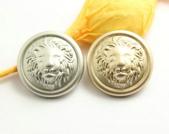 Metal Lion Buttons-6Pcs Matte Gold/Silver Shank Button for Sewing-Blazer/Jacket/Coat/Sweater