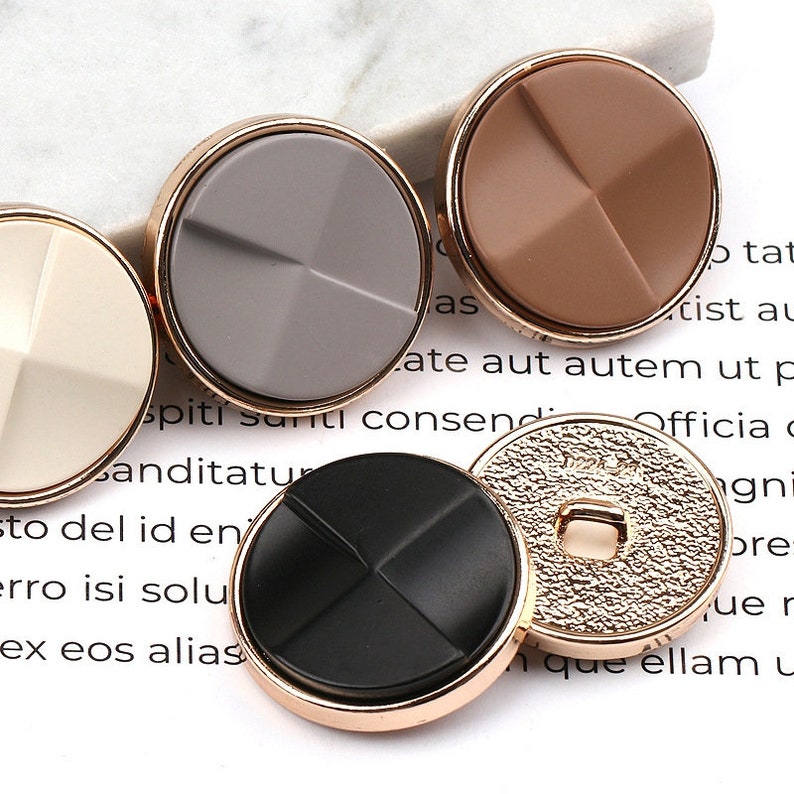 Metal Gold Buttons-6Pcs Black/White/Brown/Purple/Gray Button for Sewing-Blazer/Jacket/Coat/Sweater/Cardigan image 3