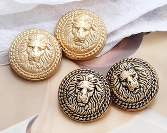 Metal Lion Buttons-6Pcs Bronze/Gold/Silver Black for Shirt/Blazer/Cardigan/Coat/Sweater