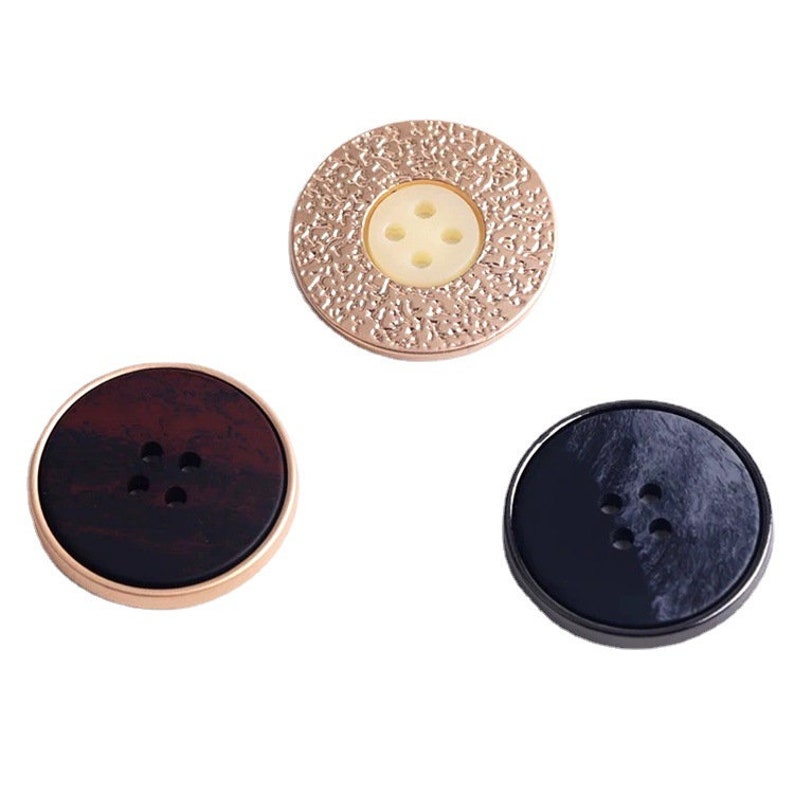 Metal Gold Buttons-6Pcs GunBeige/White/Blue/Brown/Black/Gray Button for Sewing-Suit/Blazer/Jacket/Coat/Sweater image 6