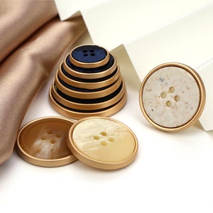 Metal Gold Buttons-6Pcs GunBeige/White/Blue/Brown/Black/Gray Button for Sewing-Suit/Blazer/Jacket/Coat/Sweater image 4
