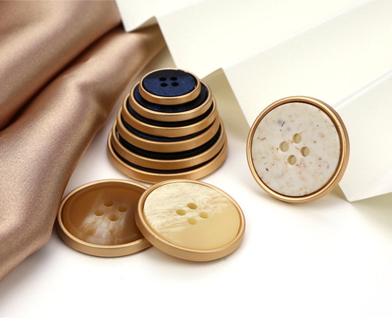 Metal Gold Buttons-6Pcs GunBeige/White/Blue/Brown/Black/Gray Button for Sewing-Suit/Blazer/Jacket/Coat/Sweater image 4