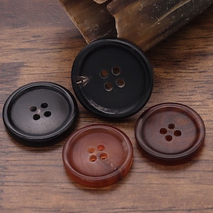 Natural Horn Buttons-6Pcs Black/Brown Hole Button for Sewing-Shirt/Suit/Blazer/Jacket/Coat/Sweater image 9