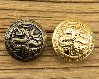 Metal Dragon Buttons-10Pcs Brass Vintage Bronze/Gold Button for Sewing-Blazer/Jacket/Coat/Sweater