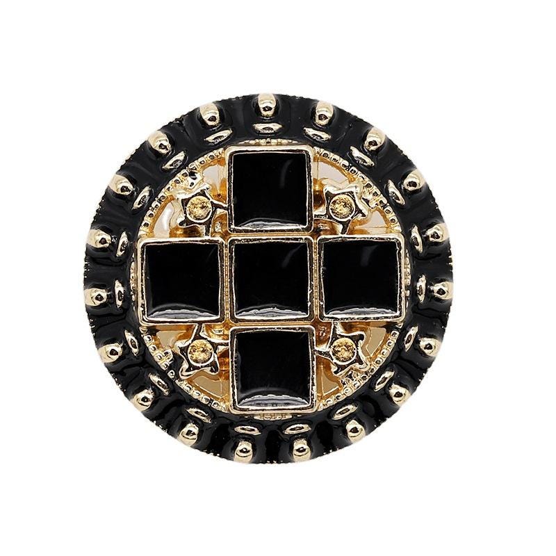Metal Cross Buttons-6pcs Gold White Black Hollow Button for Blazer/coat ...