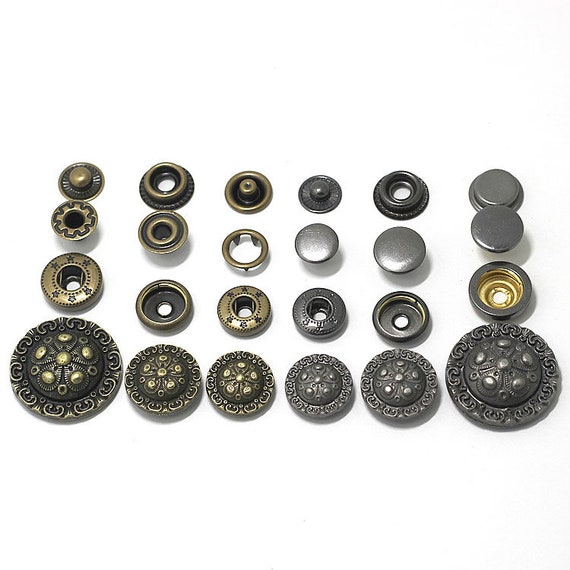 Meetee 10 set 10-25mm Bottoni automatici in metallo Chiusura invisibile Premere il bottone Chiusura Cappotto Piumino Accessori per cucire indumenti fai da te  15