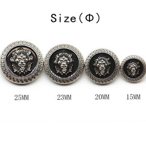 Metal Lion Buttons-6Pcs Vintage Gold Silver Black Button for Sewing-Blazer/Jacket/Coat/Sweater image 8