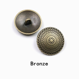 Botones florales de metal, 6 botones de plata antigua/bronce para coser-Blazer/chaqueta/abrigo/suéter imagen 8