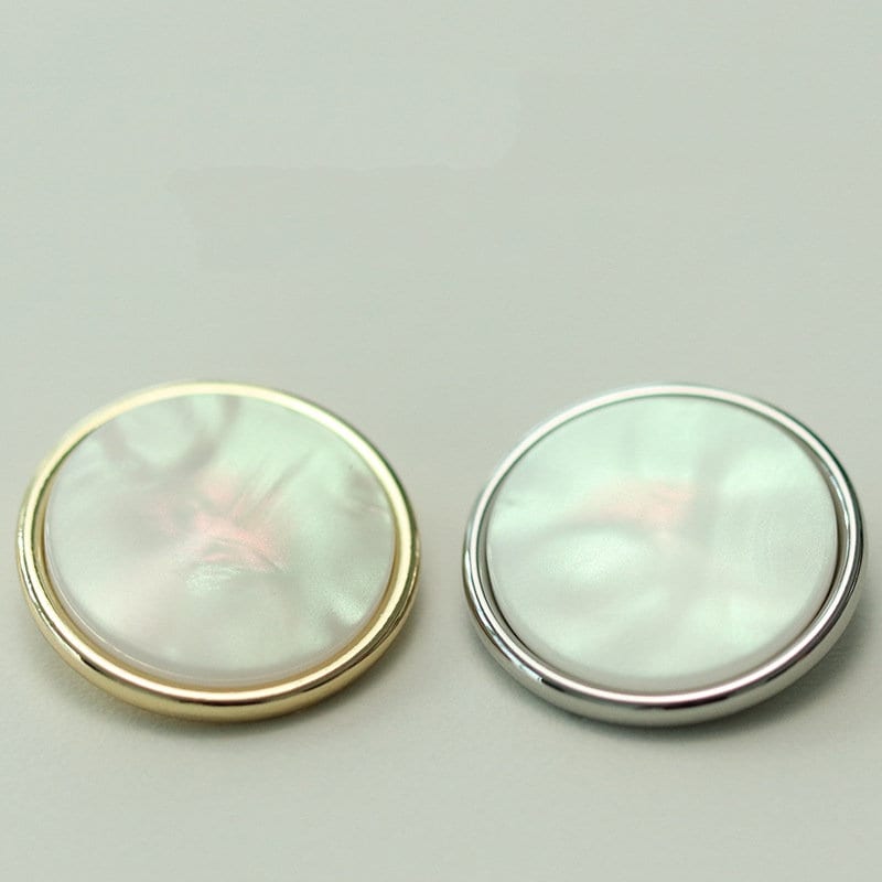 Metal Pearl Buttons-6Pcs White Gold/Silver Button for Sewing-Blazer/Jacket/Coat/Sweater