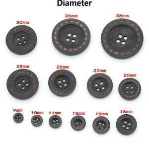 Wood Buttons-20Pcs Vintage Laser Dashed Line Wooden Hole Button for Sewing-Shirt/Cardigan/Sweater/Coat/Bag image 10