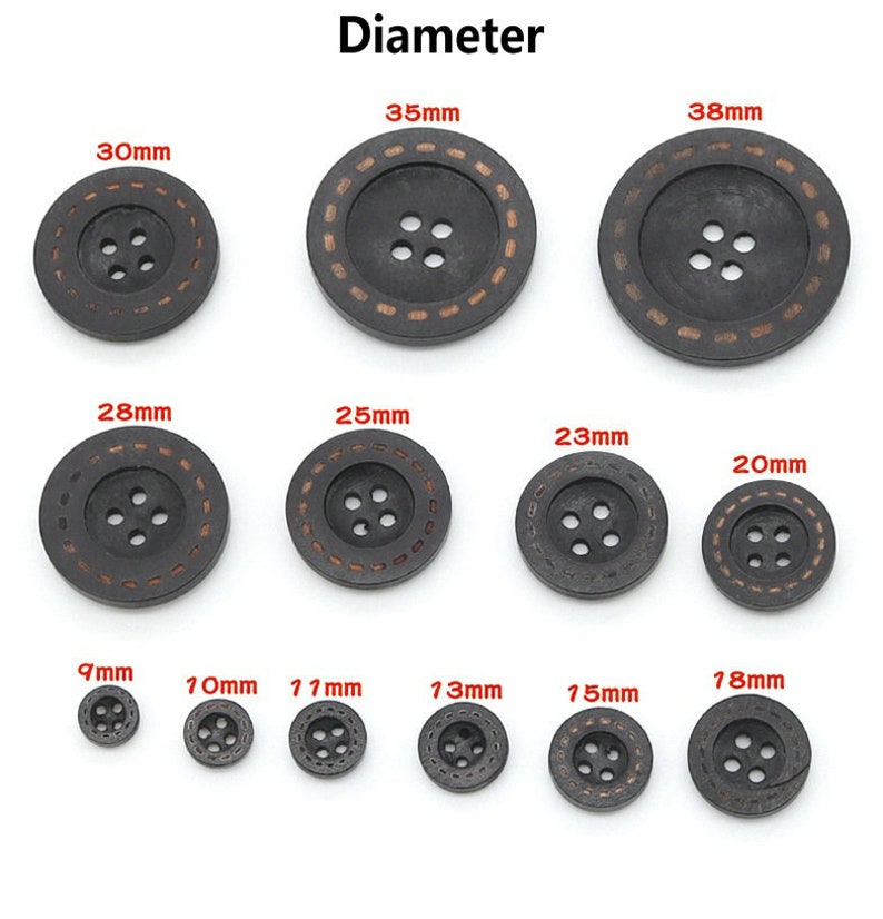 Wood Buttons-20Pcs Vintage Laser Dashed Line Wooden Hole Button for Sewing-Shirt/Cardigan/Sweater/Coat/Bag image 10