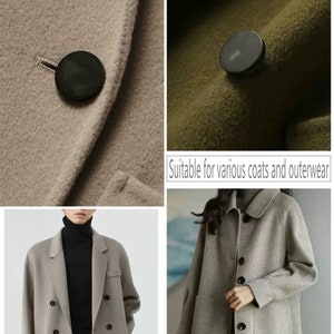 Natural Horn Buttons-6Pcs Flat Black/Brown Pattern Button for Sewing-Shirt/Suit/Blazer/Jacket/Coat/Sweater image 10