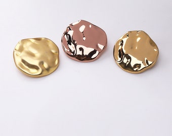 Metal Irregular Buttons-6Pcs Gold Ripple Button for Sewing-Sweater/Blazer/Jacket/Coat