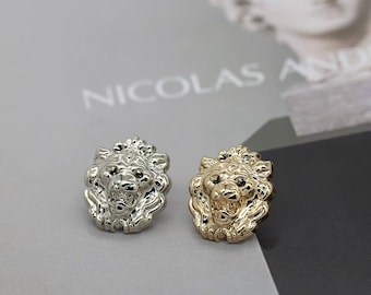 Metal Lion Buttons-6Pcs Gold Silver Button for Sewing-Cardigan/Blazer/Jacket/Coat/Sweater