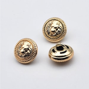 Bottoni Leone in Metallo-6 Pezzi Bottoni Oro Argento per Cucire Giacca/Giacca/Cappotto/Maglione/Cardigan immagine 3