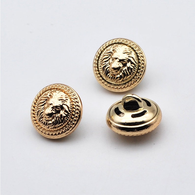 Metal Lion Buttons-6Pcs Gold Silver Button for Sewing-Blazer/Jacket/Coat/Sweater/Cardigan image 3