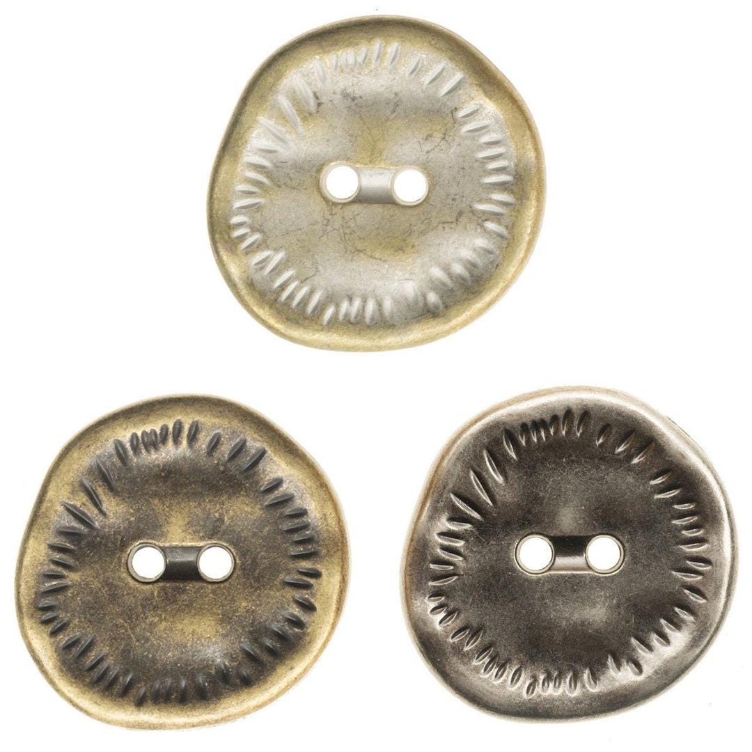 Irregular Metal Buttons: Vintage Sewing, Blazer, Jeans, Coat - 6 Pcs - Etsy