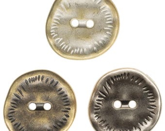 Metal Irregular Buttons-6Pcs Silver/Bronze/Cyan Tin/Red Tin Hole Button for Sewing-Jeans/Blazer/Jacket/Coat/Sweater