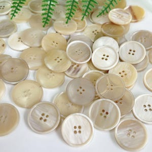 Natural White Horn Buttons-6Pcs Beige Button for Shirt/Suit/Blazer/Jacket/Coat/Sweater