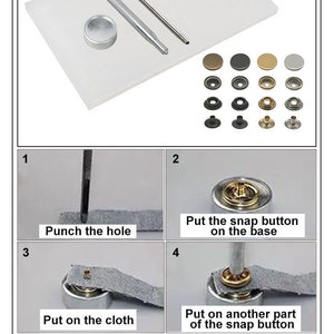 Snap Button Tool-manual Installation for Rivet/Press Stud/Popper/Prong Button/Jeans Button/Die image 9