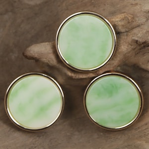 Metal Pearl Buttons-6Pcs White Emerald Green Pattern Button for Sewing-Blazer/Jacket/Coat/Sweater/Cardigan