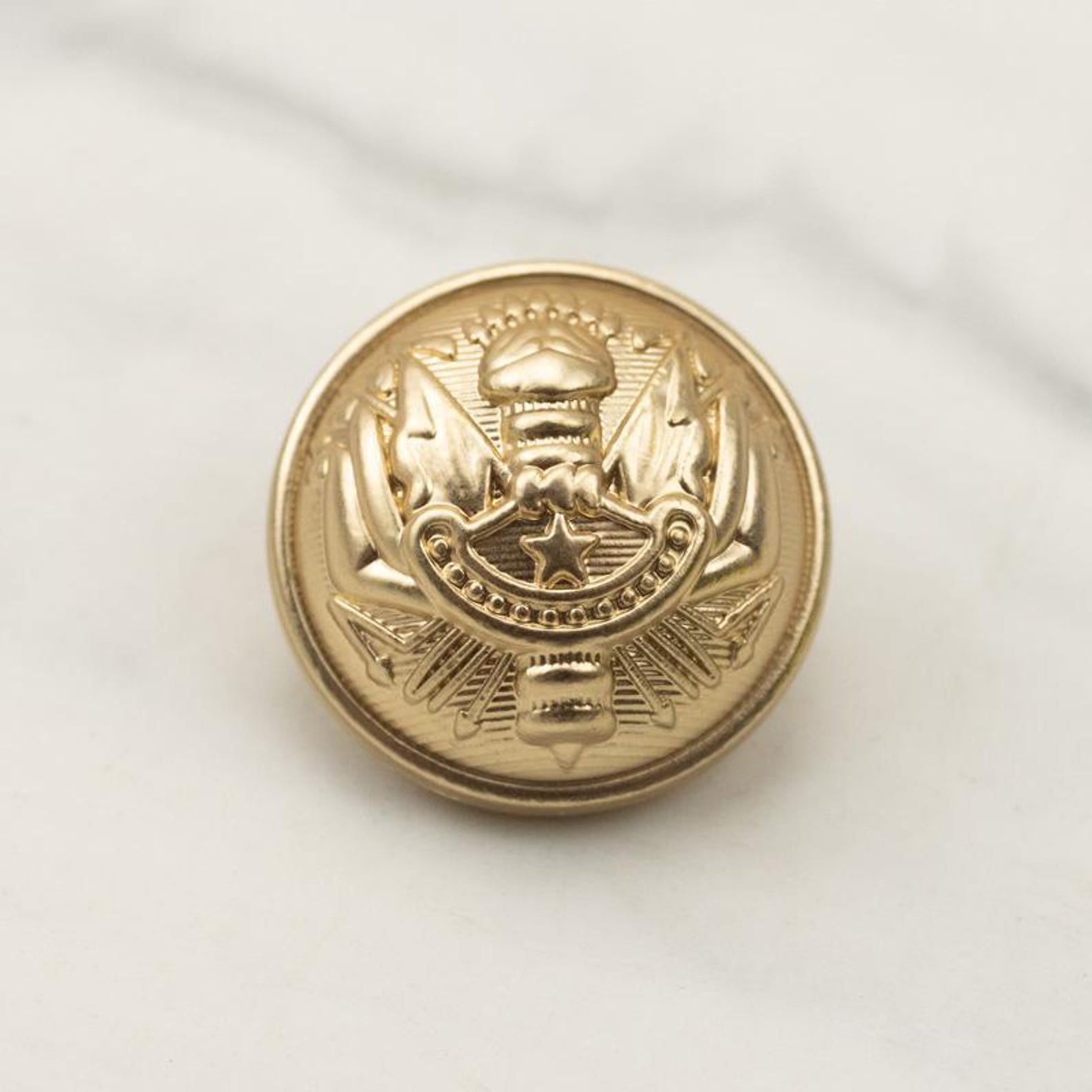 Armour Flag Metal Buttons: Vintage Gold, Silver, Bronze - 6 Pcs - Etsy