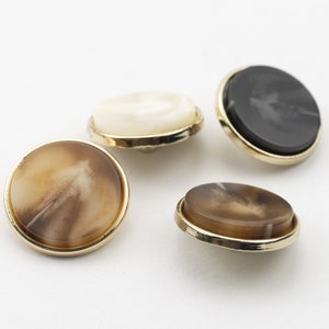 Metal Pearl Buttons-6Pcs GoldWhite/Black/Brown Pattern Button for Sewing-Blazer/Jacket/Coat/Sweater/Cardigan image 4