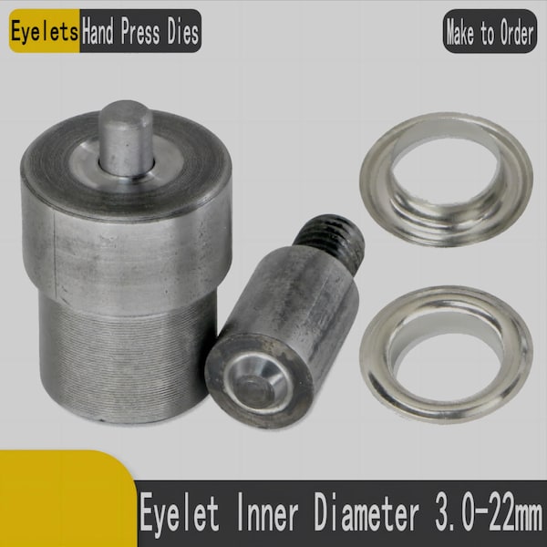 Eyelet Hand Press Dies: 3-22mm Metal Grommet Setter Tool Set