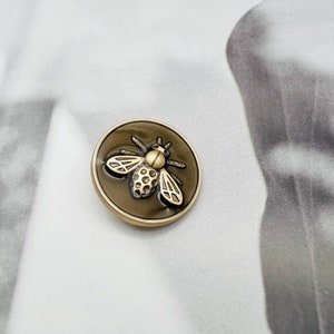 Metal Bee Buttons-6Pcs Gold/Silver/Matte Gold Button for Sewing Blazer/Cardigan/Coat/Sweater Matte gold