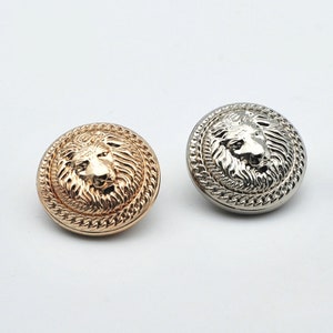 Metal Lion Buttons-6Pcs Gold Silver Button for Sewing-Blazer/Jacket/Coat/Sweater/Cardigan image 1