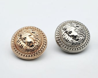 Metal Lion Buttons-6Pcs Gold Silver Button for Sewing-Blazer/Jacket/Coat/Sweater/Cardigan