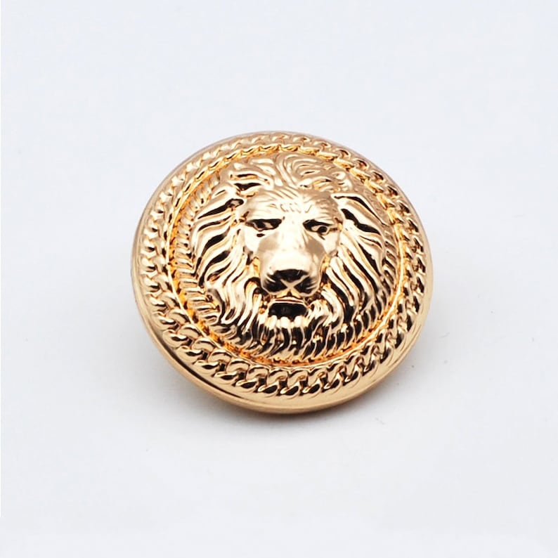 Bottoni Leone in Metallo-6 Pezzi Bottoni Oro Argento per Cucire Giacca/Giacca/Cappotto/Maglione/Cardigan immagine 2