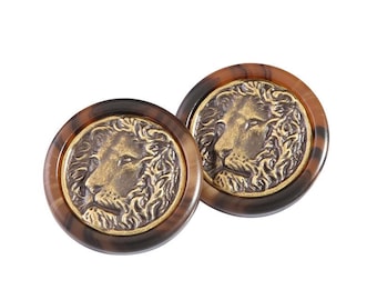 Metal Lion Buttons-6Pcs Bronze Brown Resin Button for Sewing-Blazer/Jacket/Coat/Sweater