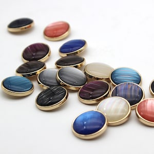 Metal Pearl Buttons-6Pcs Gold Black/White/Brown/Blue/Pink/Gray Button for Sewing-Blazer/Jacket/Coat/Sweater/Cardigan zdjęcie 5