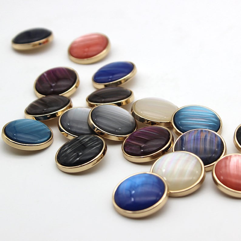 Metal Pearl Buttons-6Pcs Gold Black/White/Brown/Blue/Pink/Gray Button for Sewing-Blazer/Jacket/Coat/Sweater/Cardigan zdjęcie 5