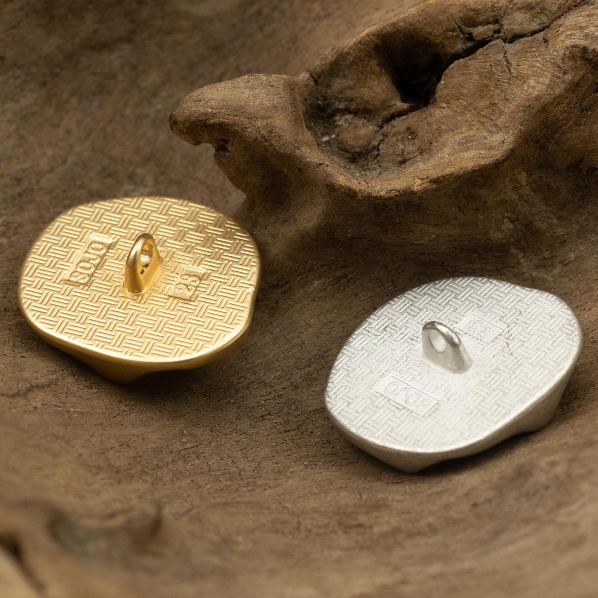 Metal Irregular Buttons-6pcs Gold Silver Wrinkle Button for Sewing ...