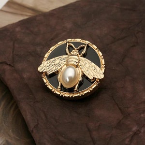 Metal Bee Pearl Buttons-6Pcs 23MM Rose Gold Round Shank Button for Sewing-Blazer/Jacket/Coat/Cardigan image 1