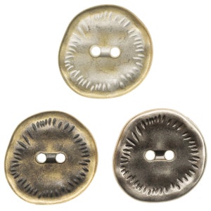 Metal Irregular Buttons-6Pcs Silver/Gold/Gun/Black/Bronze Button for Sewing-Jeans/Blazer/Jacket/Coat/Sweater image 1