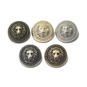 Metal Lion Buttons-6Pcs Bronze/Gold/Silver Black Button for Sewing-Shirt/Blazer/Jacket/Coat/Sweater