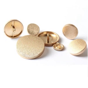 Metal Curved Buttons-6pcs Matte Gold Frosted Button for Sewing-cardigan ...