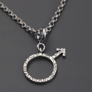 Sterling Silver Female, Male, Venus, Mars, Demiboy, Demigirl: Necklace, Charm, Pendant, Gift Male Charm