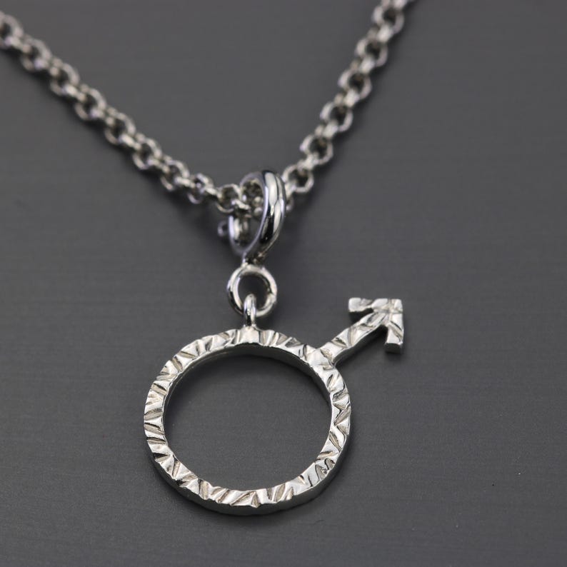 Sterling Silver Female, Male, Venus, Mars, Demiboy, Demigirl: Necklace, Charm, Pendant, Gift Male Charm