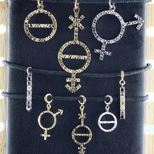 Sterling Silver Agender Pangender Bigender Pride Pendant Necklace: Charm, Flag - LGBT Queer Jewelry Gift