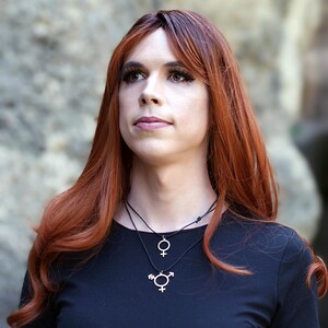 Sterling Silver Female, Male, Venus, Mars, Demiboy, Demigirl: Necklace, Charm, Pendant, Gift image 4