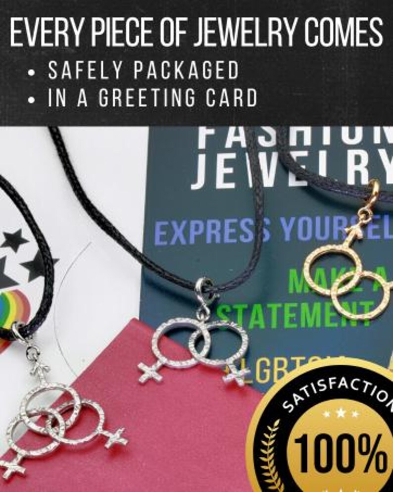 Sterling Silver Female, Male, Venus, Mars, Demiboy, Demigirl: Necklace, Charm, Pendant, Gift image 19