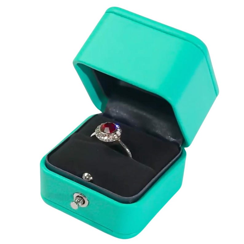 Vintage Velvet Luxury Gift Box in Sweet Green Blue, perfect for rings, jewelry display, and storage. Ideal for graduation, anniversaries, or weddings. Shop now for exquisite, elegant, luxury gift jewelry packaging box!